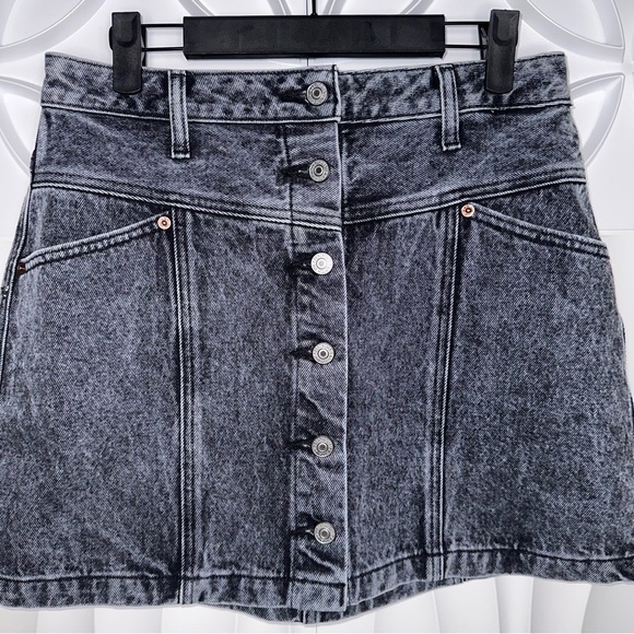 Abercrombie & Fitch Natural Rise Button Jean Skirt NWOT - Picture 2 of 4